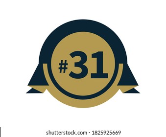 Number 31  badge design vector