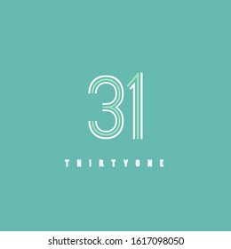 Number 31 line digit abstract vector element