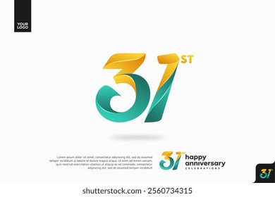 Number 31 logo icon design, 31st birthday logo number, anniversary 31