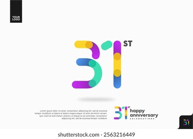 Number 31 logo icon design, 31st birthday logo number, anniversary 31