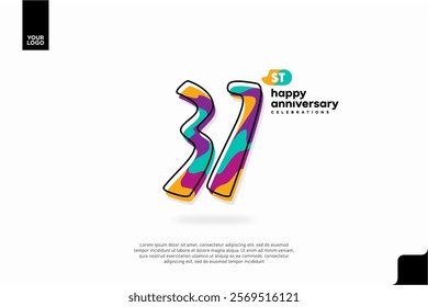 Number 31 logo icon design, 31st birthday logo number, anniversary 31