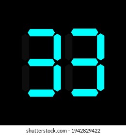 Nummer 33 blau digital auf Schwarz.
