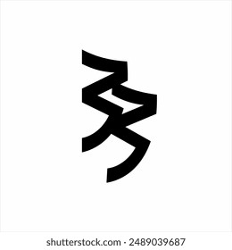 Diseño de logotipo número 33 o letra BB con estilo kanji.