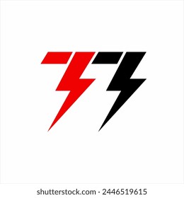 Number 33 logo design with lightning symbol concept.