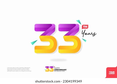 Nummer 33 Logo-Icon-Design, 33. Geburtstag-Logo-Nummer, 33. Jubiläum