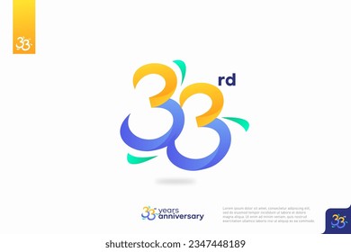 Number 33 logo icon design, 33rd birthday logo number, anniversary 33