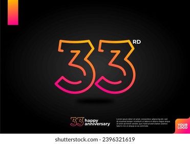 Number 33 logo icon design, 33rd birthday logo number, anniversary 33