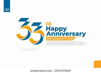 Number 33 logo icon design, 33rd birthday logo number, anniversary 33