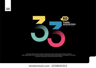 Number 33 logo icon design, 33rd birthday logo number, anniversary 33