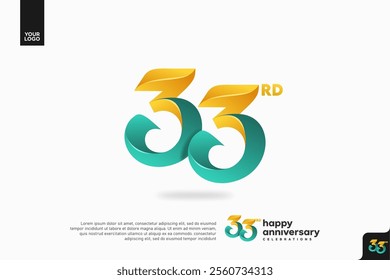 Number 33 logo icon design, 33rd birthday logo number, anniversary 33