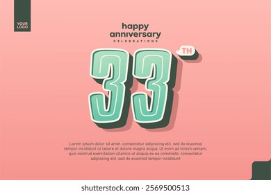 Number 33 logo icon design, 33rd birthday logo number, anniversary 33