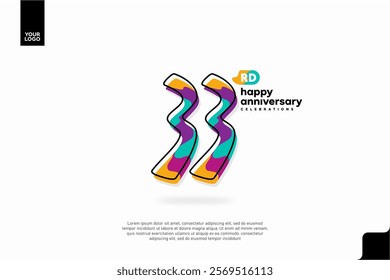 Number 33 logo icon design, 33rd birthday logo number, anniversary 33