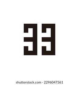 Number 33 squares geometric symbol simple logo vector