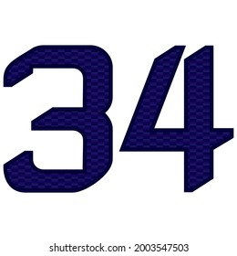 Number 34 Vector Illustration Blue Number Stock Vector (Royalty Free ...