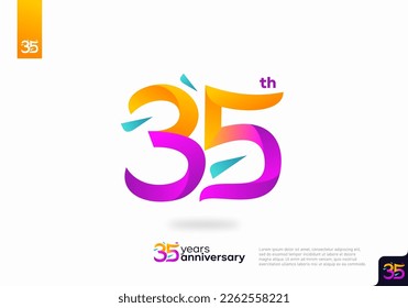 Number 35 logo icon design, 35th birthday logo number, 35th anniversary.