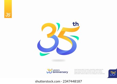 Number 35 logo icon design, 35th birthday logo number, anniversary 35