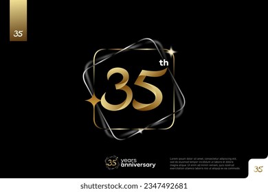 Number 35 logo icon design, 35th birthday logo number, anniversary 35
