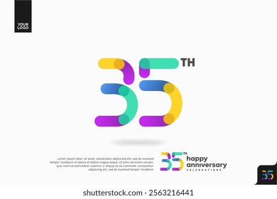 Number 35 logo icon design, 35th birthday logo number, anniversary 35