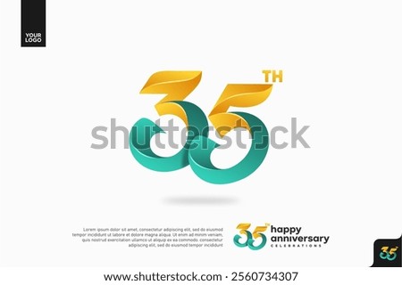 Number 35 logo icon design, 35th birthday logo number, anniversary 35