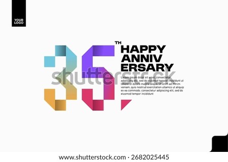 Number 35 logo icon design, 35th birthday logo number, anniversary 35