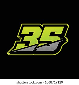 Number 35 Racing Design Vector Stock Vector (Royalty Free) 1868719129 ...