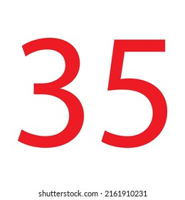 NUMBER 35 SIMPLE CLIP ART VECTOR ILLUSTRATION