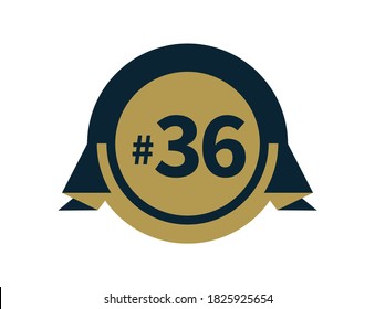 vector de diseño de placa número 36