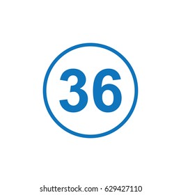 Number 36 icon illustration isolated vector sign symbol