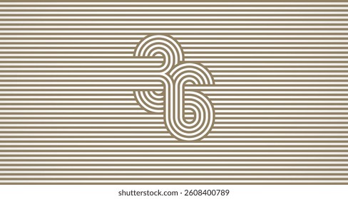 Number 36 logo design Inspiration, Number 36 logo multi line style that blends into the line background, flat design logo template, vector illustration