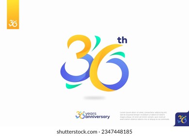 Number 36 logo icon design, 36th birthday logo number, anniversary 36