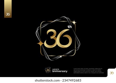 Number 36 logo icon design, 36th birthday logo number, anniversary 36
