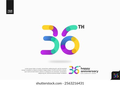 Number 36 logo icon design, 36th birthday logo number, anniversary 36