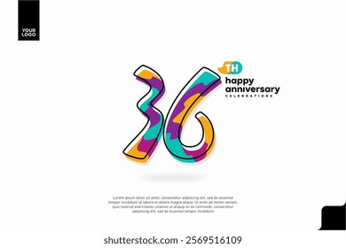Number 36 logo icon design, 36th birthday logo number, anniversary 36