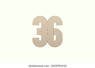 Number 36 Logo. Monogram Number 36 logo multi line style. usable for business logos and anniversary. flat design logo template. vector illustration	