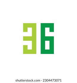 Number 36 square geometric symbol simple logo vector