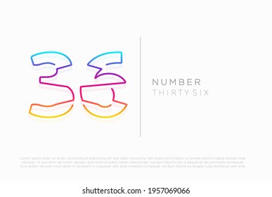 Number 36 thirty six logo icon design, vector template