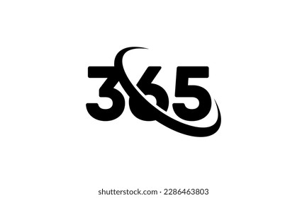 Number 365 typography logo design