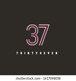 Number 37 line digit abstract vector element