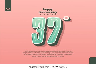 Number 37 logo icon design, 37th birthday logo number, anniversary 37