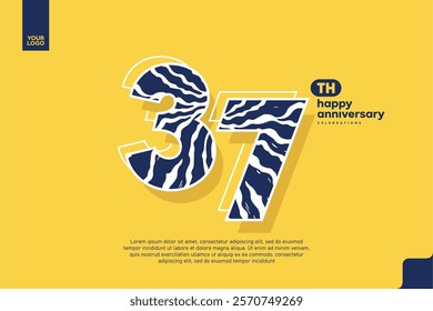 Number 37 logo icon design, 37th birthday logo number, anniversary 37