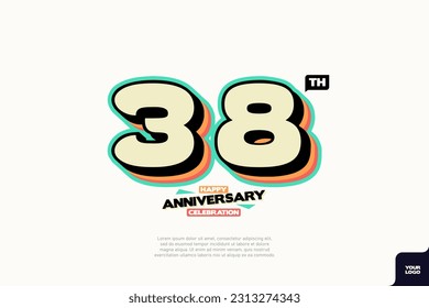Number 38 logo icon design, 38th birthday logo number, anniversary 38