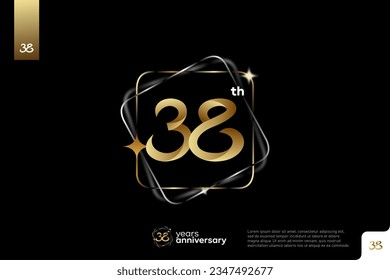 Number 38 logo icon design, 38th birthday logo number, anniversary 38
