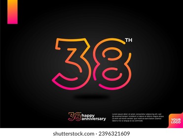 Number 38 logo icon design, 38th birthday logo number, anniversary 38