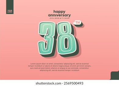 Number 38 logo icon design, 38th birthday logo number, anniversary 38