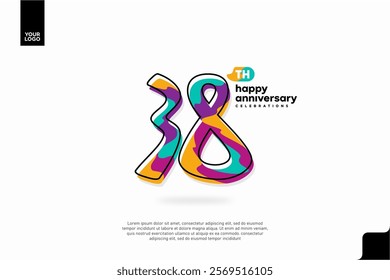 Number 38 logo icon design, 38th birthday logo number, anniversary 38