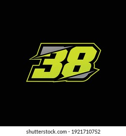 number 38 racing vector design