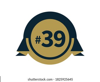 Number 39  badge design vector