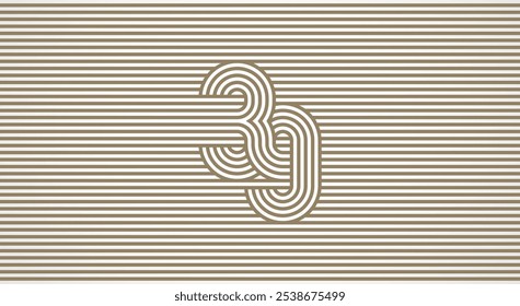 Number 39 logo design Inspiration, Number 39 logo multi line style that blends into the line background, flat design logo template, vector illustration