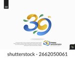 Number 39 logo icon design, 39th birthday logo number, anniversary 39