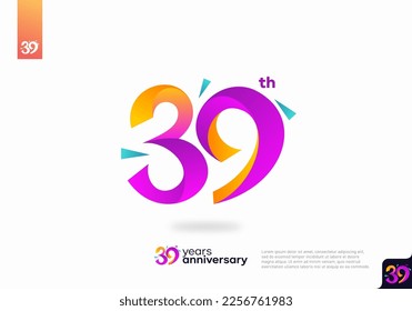 Number 39 logo icon design, 39th birthday logo number, anniversary 39